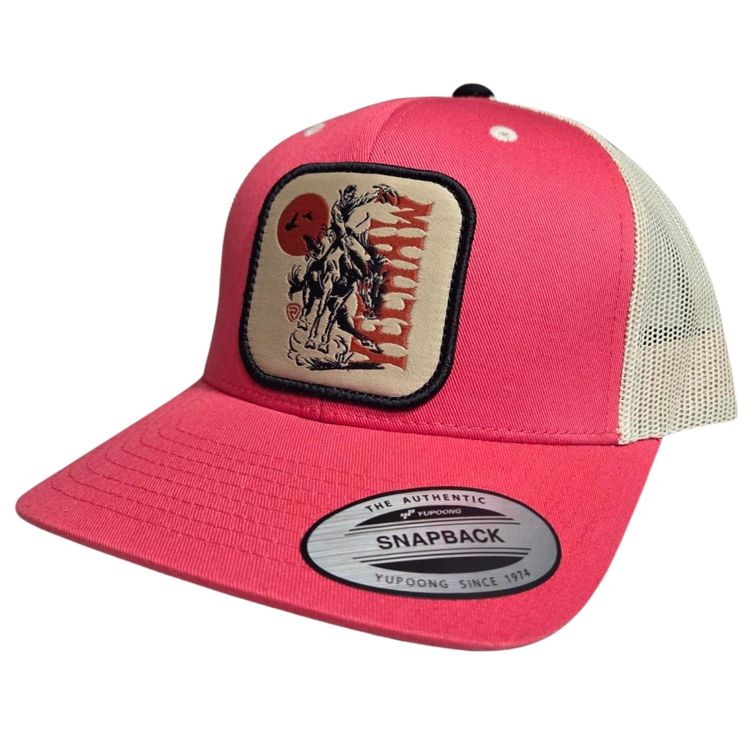 Rock n Roll Denim Mens Yeehaw Patch Adjustable Snapback Cap Hat, Burnt Orange