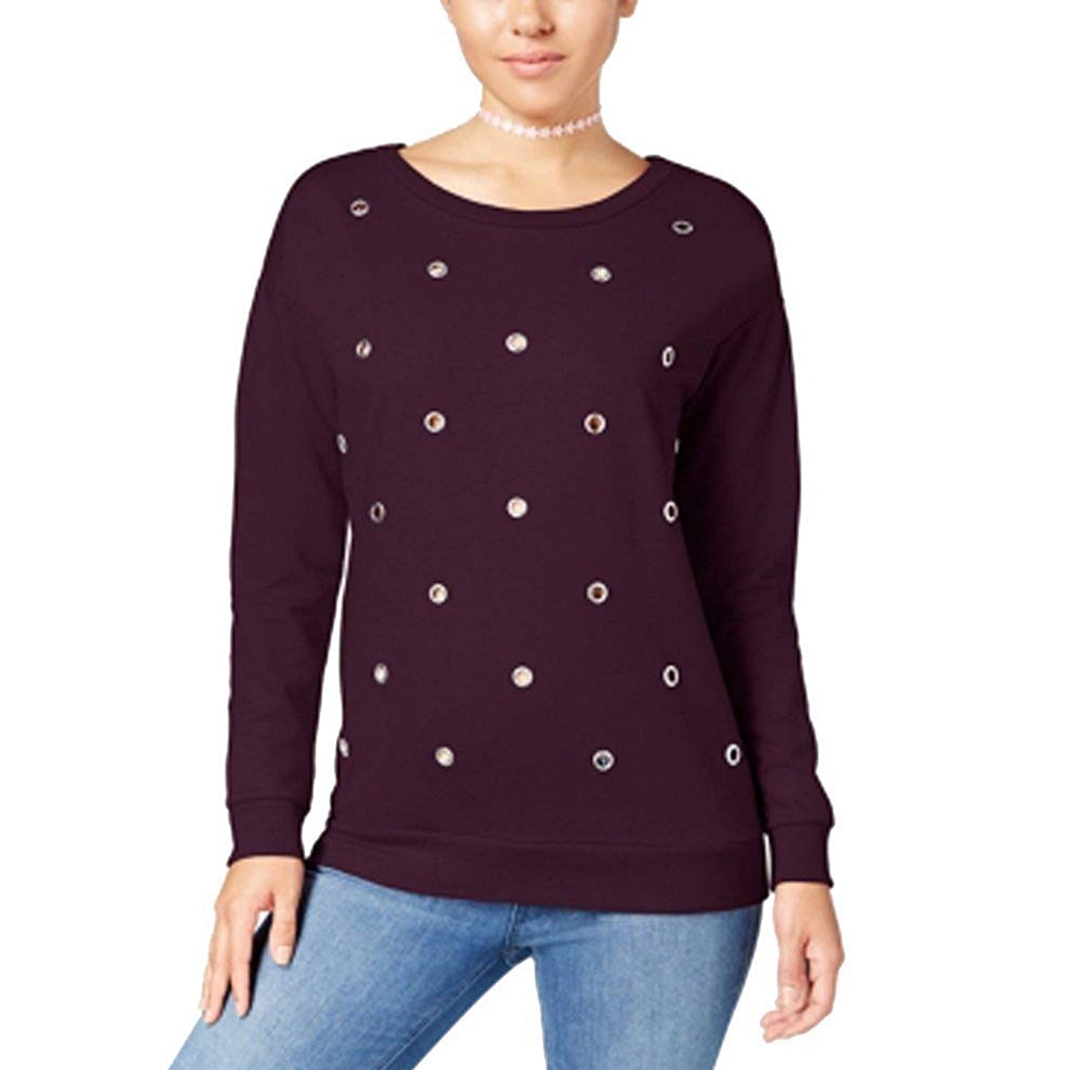 Ultra Flirt Juniors' Grommet-Detail Sweatshirt