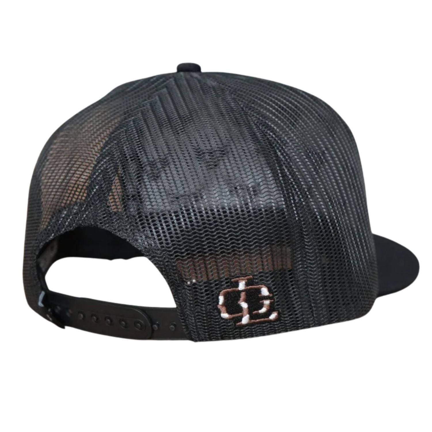 Lost Calf Mens Cowhide Black Flat Bill Adjustable Snapback Cap Hat