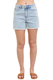 Judy Blue Womens High Waist Mineral Wash Cut Off Denim Shorts