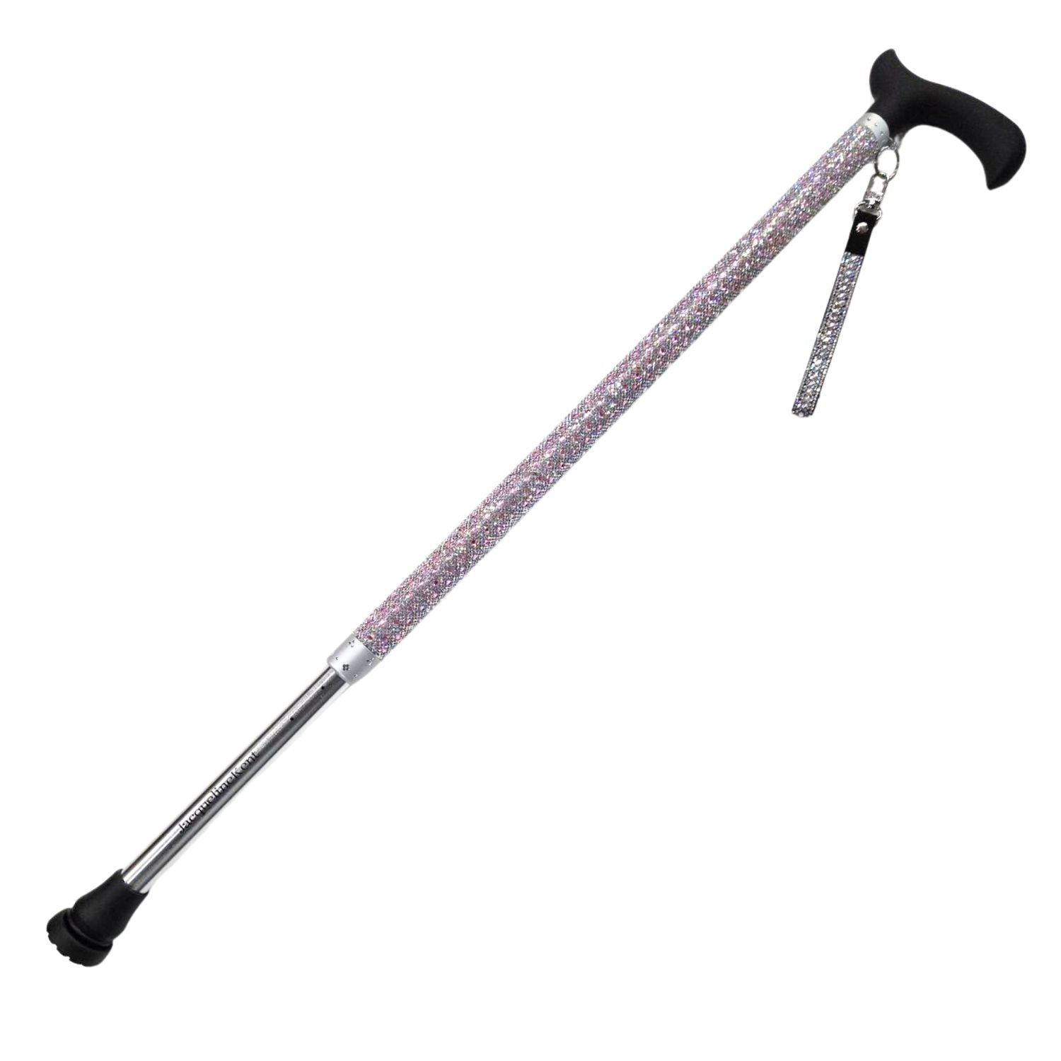 Jacqueline Kent Royal Ice Adjustable Crystal Rhinestone Cane, Flamingo Pink