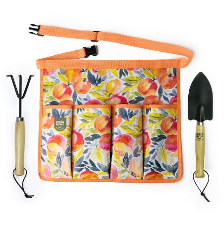Seed & Sprout 3-Piece Gardening Set Includes, Apron, Hand Rake & Hand Shovel