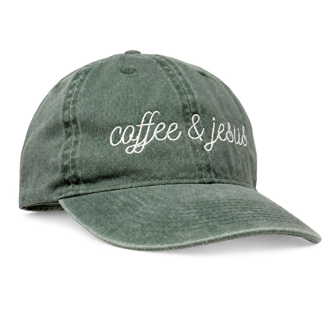 Seminole Outfitters Womens Washed Cotton Adjustable Dad Hat, Coffee & Jesus