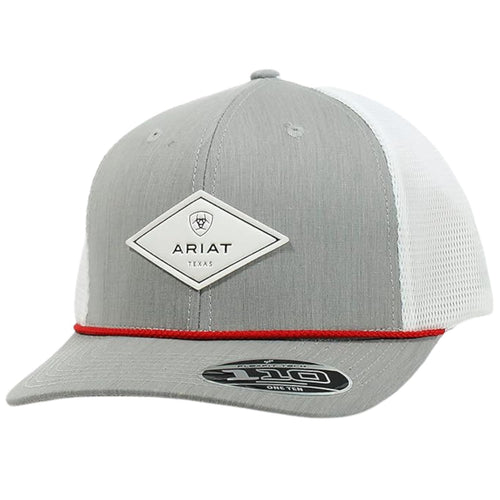 Ariat Mens Flexfit 110 Diamond Logo Snapback Cap Hat (Grey/White)