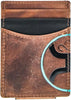 Hooey Mens 2.0 Embossed Leather Money Clip Wallet