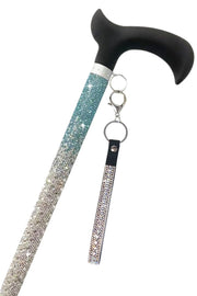 Jacqueline Kent Cupcake Collection Adjustable Crystal Rhinestone Cane, Turquoise