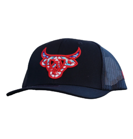 Lost Calf Mens Texas Bull Flat Bill Adjustable Snapback Cap Hat