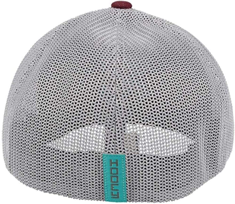 Hooey Mens Coach Flex Fit Mesh Back Baseball Cap Hat, Maroon / Grey