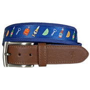 Mad Golfer Mens Another Round Ribbon Overlay Webbed Golf Belt