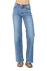 Judy Blue Womens Mid Rise Vintage Wash Wide Leg Jeans