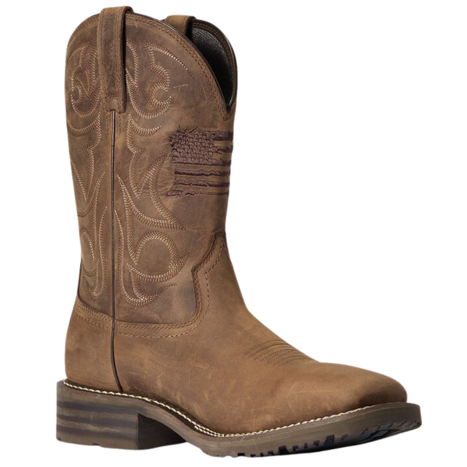 Ariat Mens Hybrid Patriot H2O Waterproof Western Leather Boot