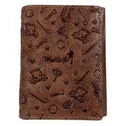 Mad Golfer Embossed Logo Leather Trifold Wallet