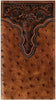 Ariat Mens Ostrich Floral Embossed Leather Rodeo Checkbook Wallet