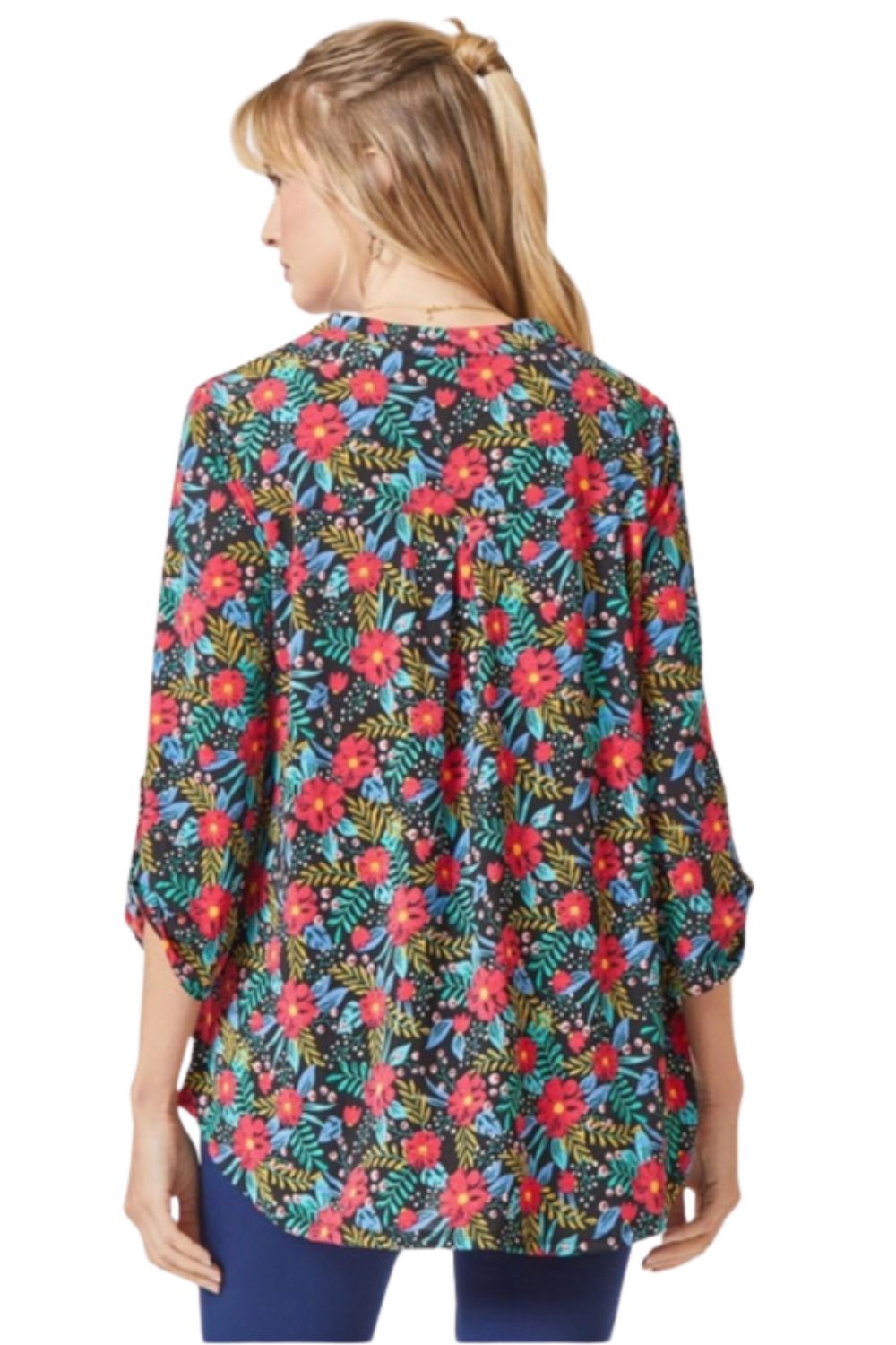 Dear Scarlett Womens Lizzy Relaxed Flowy High Low Blouse