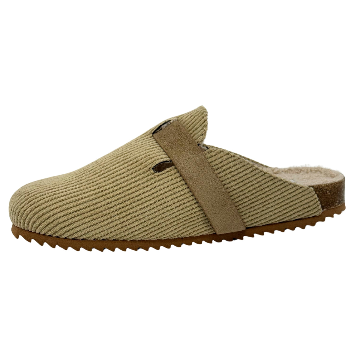 Very G Women's Joanna Corduroy Buckle Detail Slip-On Clogs, Cream
