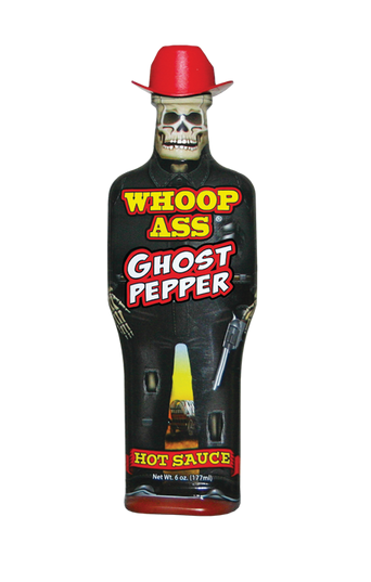 Ass Kickin' Whoop Ass Ghost Pepper Hot Sauce 5.6 oz Bottle, Ghost Pepper