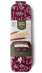 Seed & Sprout Gardening Labeling Set, Tin with Labeling Steaks and Colored Pencils