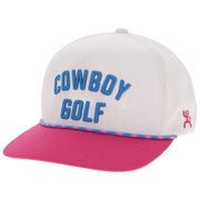 Hooey Mens Cowboy Golf Logo Adjustable Snapback Trucker Hat- White