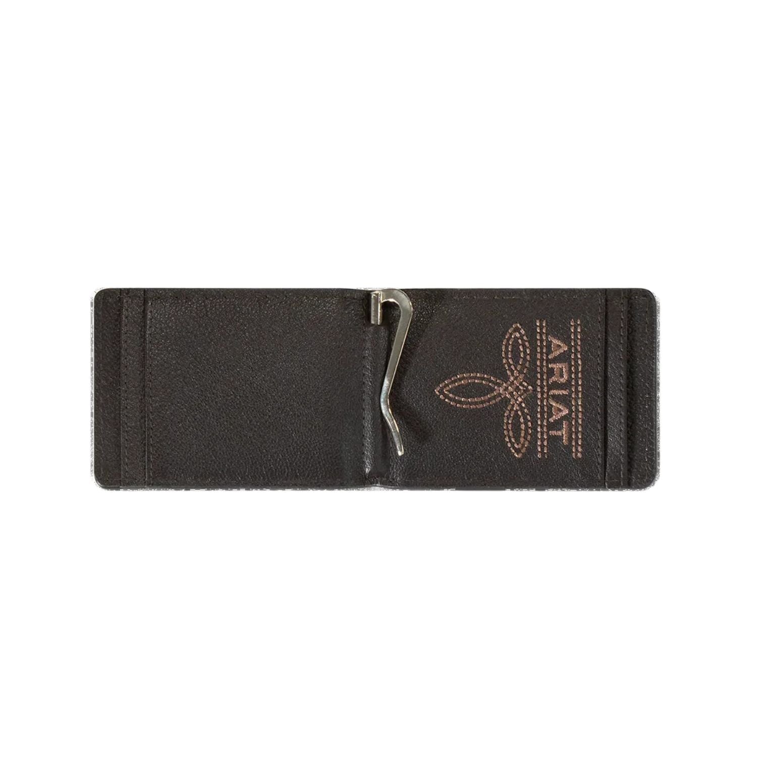 Ariat American Flag Logo Aged Bark Money Clip Wallet