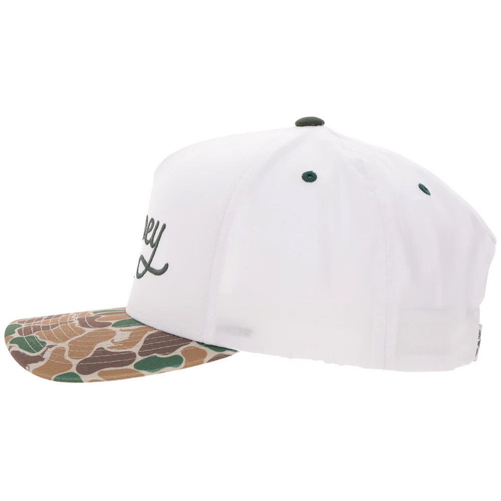 Hooey Mens OG Logo Adjustable Snapback Cap Hat- White/Camo
