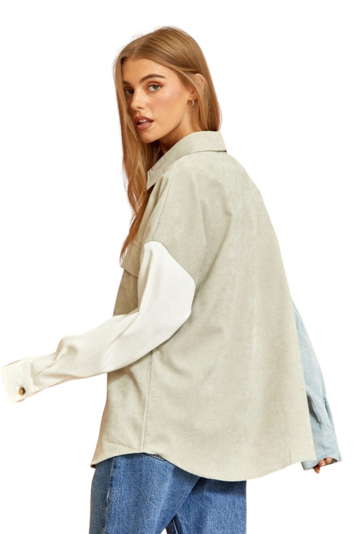 Andree by Unit Womens Colorblock Button Front Jacket