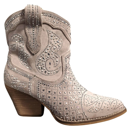 Very G Womens Show Off Rhinestone Ankle Western Booties