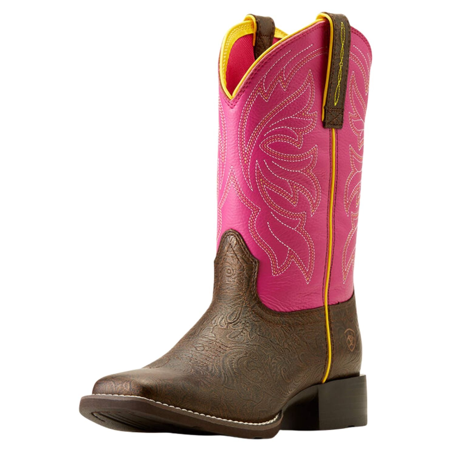 Ariat Womens Buckley Leather Western Boot, Bronze Age / Blushing Pink