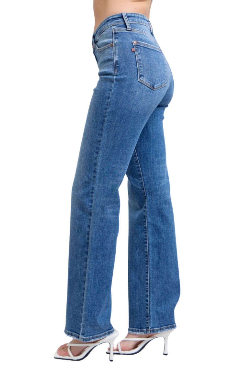 Judy Blue Womens V Front 90's Straight Fit Denim Jeans