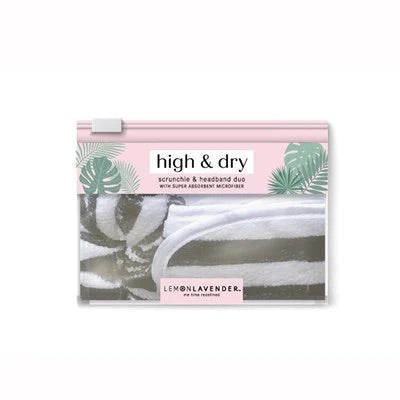 Lemon Lavender High & Dry Microfiber Scrunchie & Headband Duo
