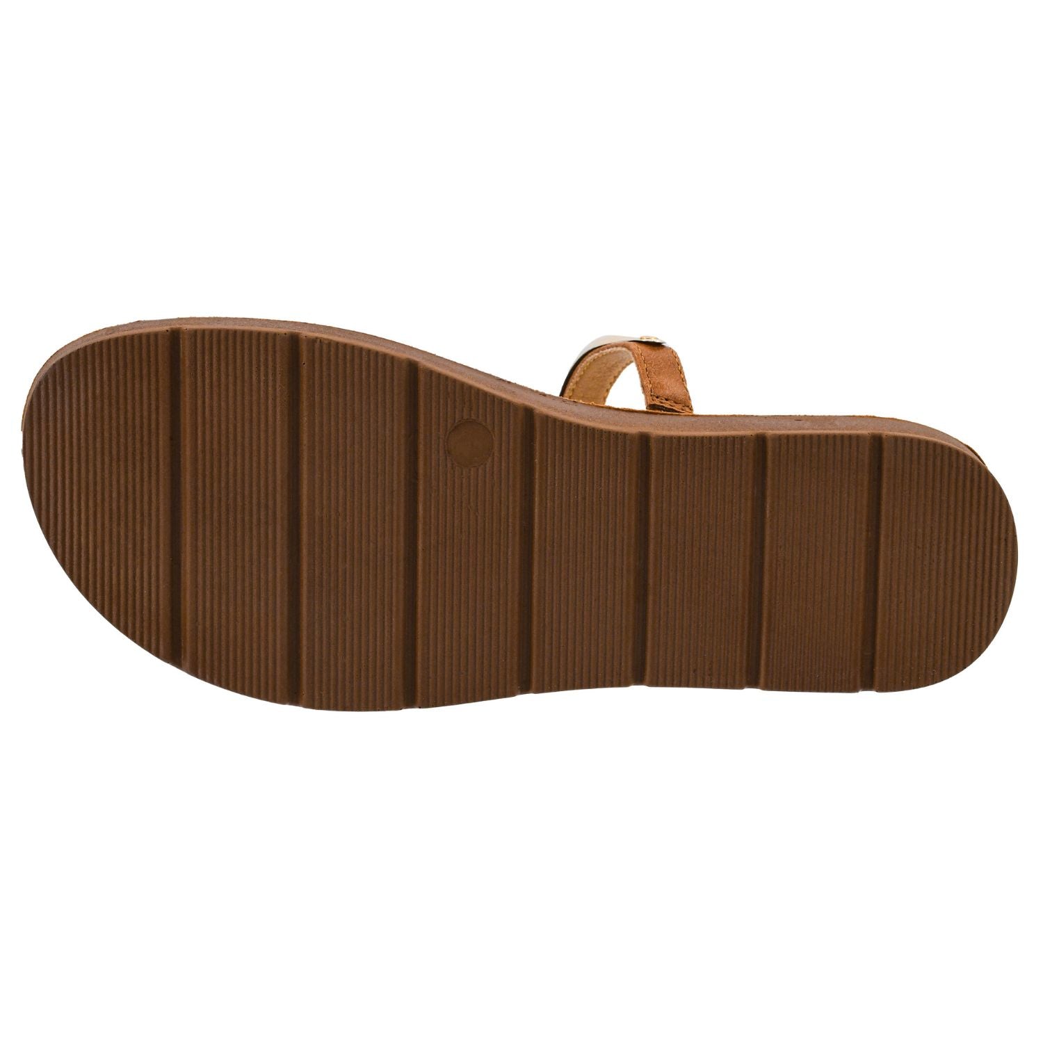 Corkys Footwear Hit The Strip Strappy Sandals with Gold Embellishments, Cognac