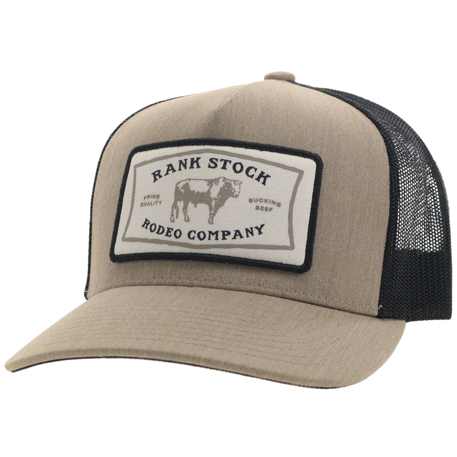 Hooey Mens Rank Stock Logo Patch Adjustable Snapback Cap Hat, Tan/Black