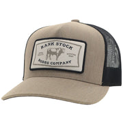 Hooey Mens Rank Stock Logo Patch Adjustable Snapback Cap Hat, Tan/Black