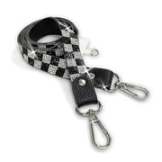 Jacqueline Kent Crystal Embellished Long Checkered Phone Lanyard