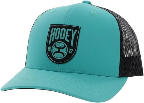 Hooey Mens Cactus Ropes Logo Adjustable Snapback Trucker Cap Hat, Blue/White
