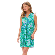 Dear Scarlett Womens Lizzy Sleeveless Relaxed Tank Dress, Emerald