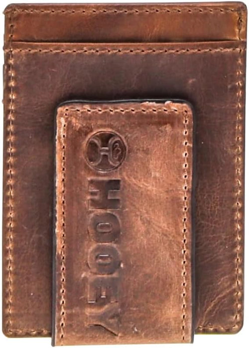Hooey Mens 2.0 Embossed Leather Money Clip Wallet