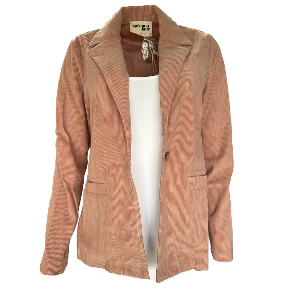 Savanna Jane Corduroy Blazer, Light Mauve