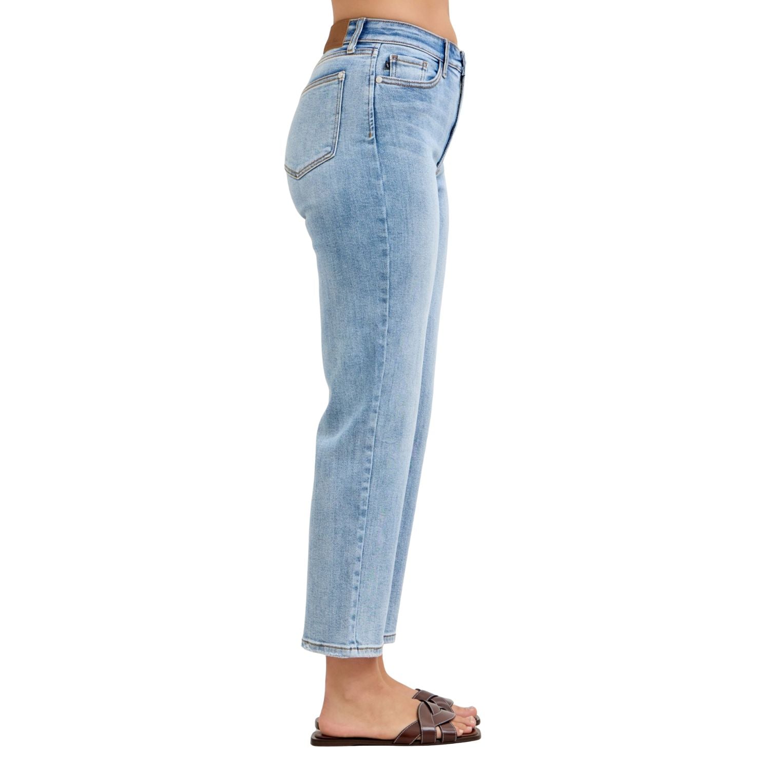 Judy Blue High Waist Classic Light Wash Ankle Straight Jeans