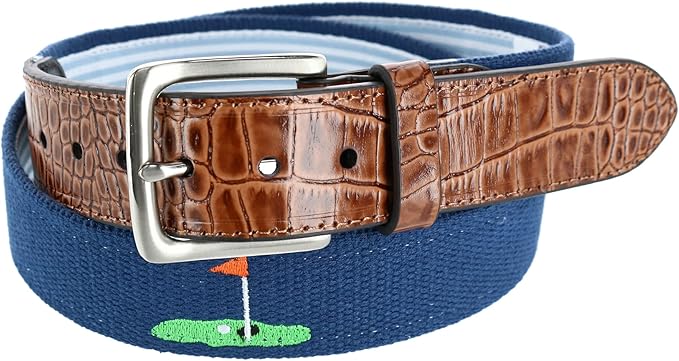 Greg Norman Mens Flag Golf Webbed Belt