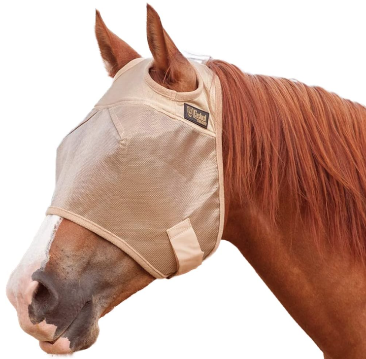 Cashel Economy Horse Fly Mask, Insect & Sun Protection, Gold