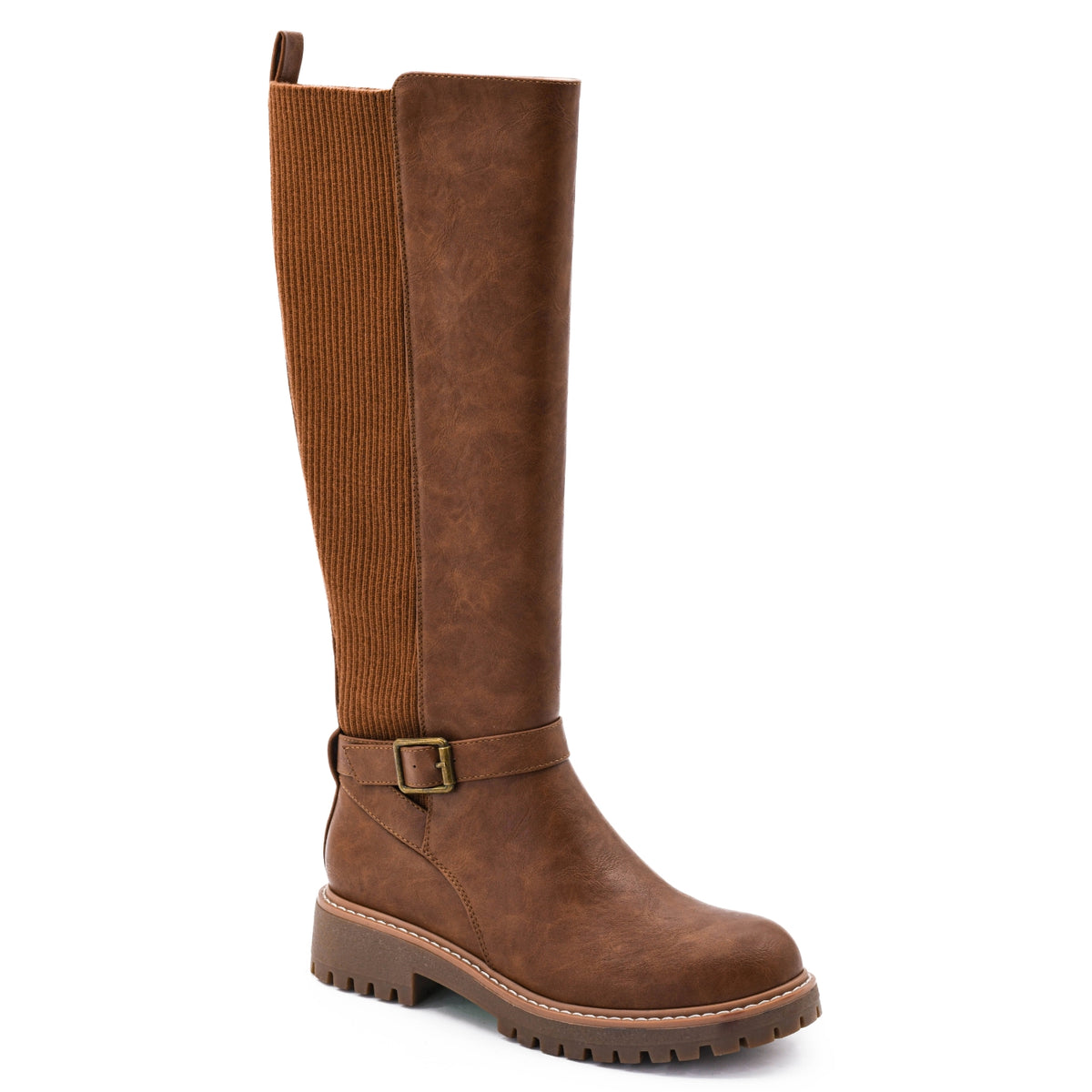 Corkys Let's Grab Coffee Women's Knee High Buckle Boots, Cognac