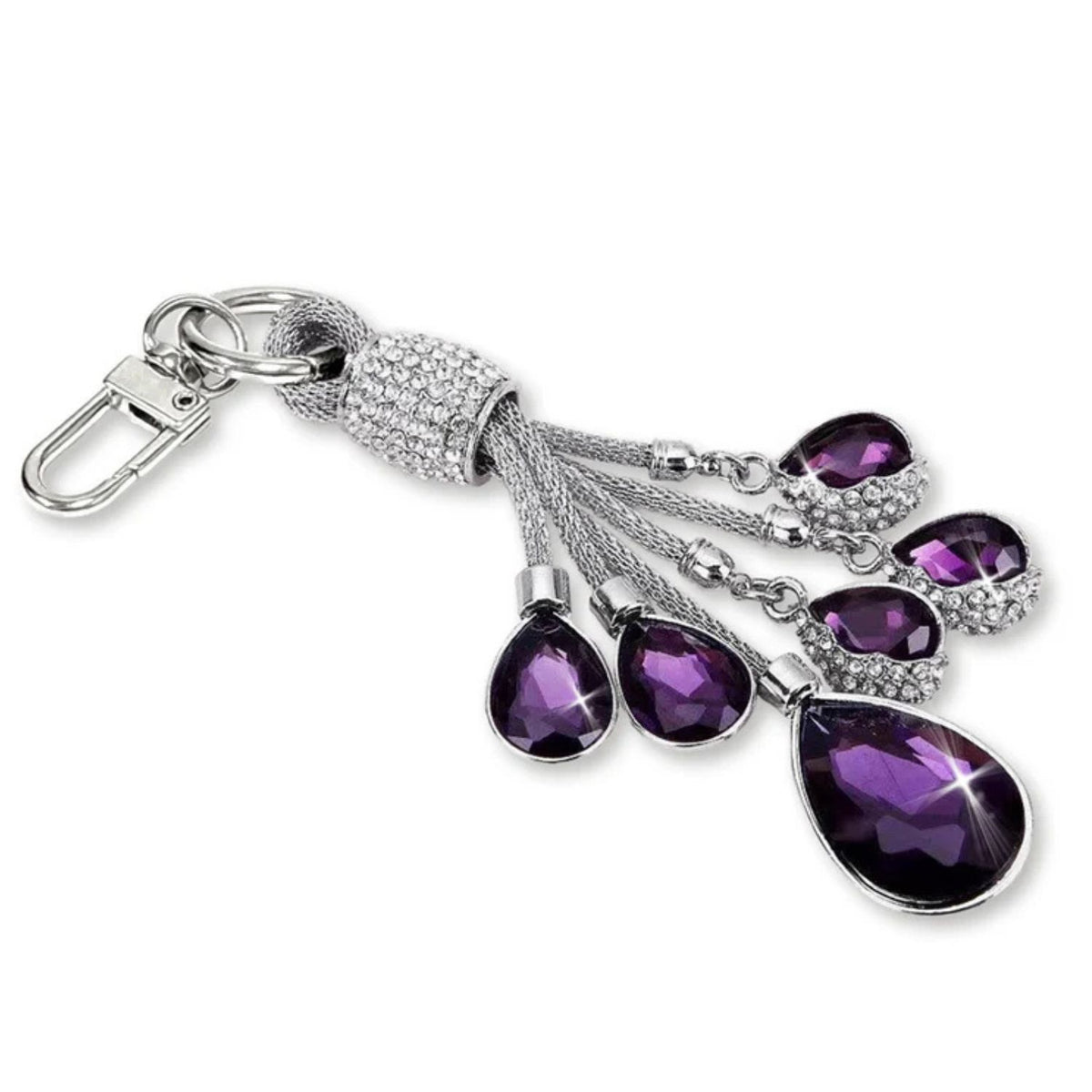 Jacqueline Kent Crystal Drop Purse Charm Keychain