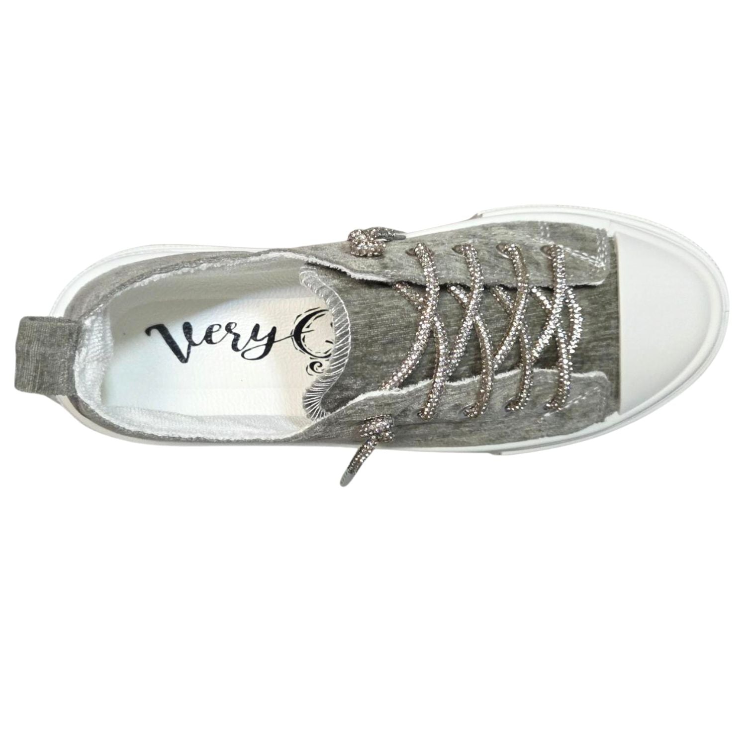 Very G Womens Aman Velvet Lace Up Canvas Sneaker, Sage