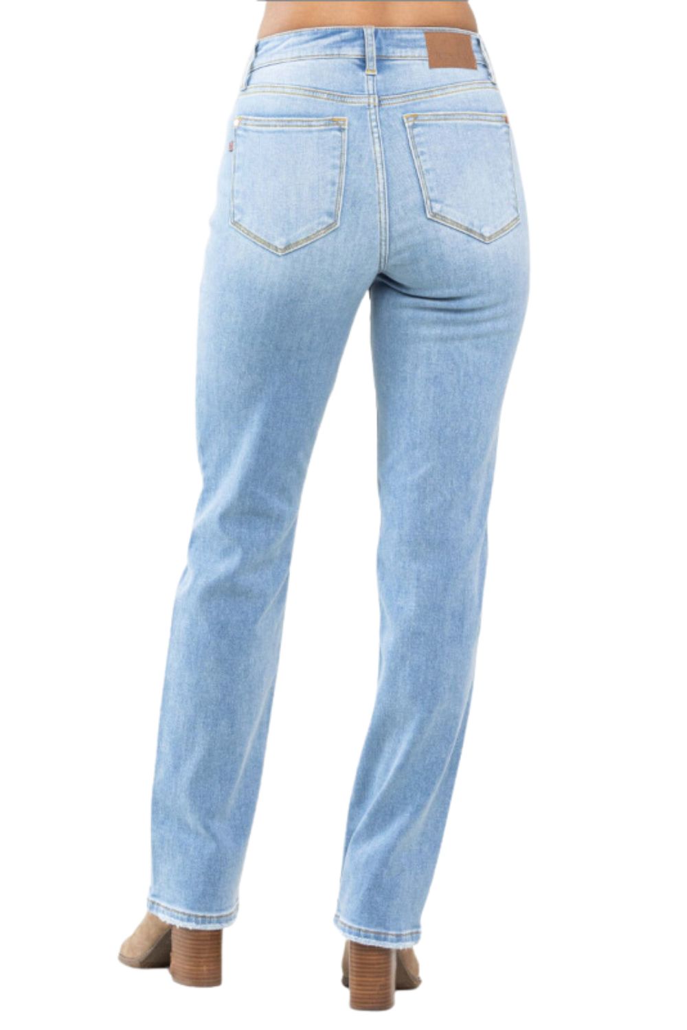 Judy Blue Womens Thermal Denim High Waist Straight Fit Jeans
