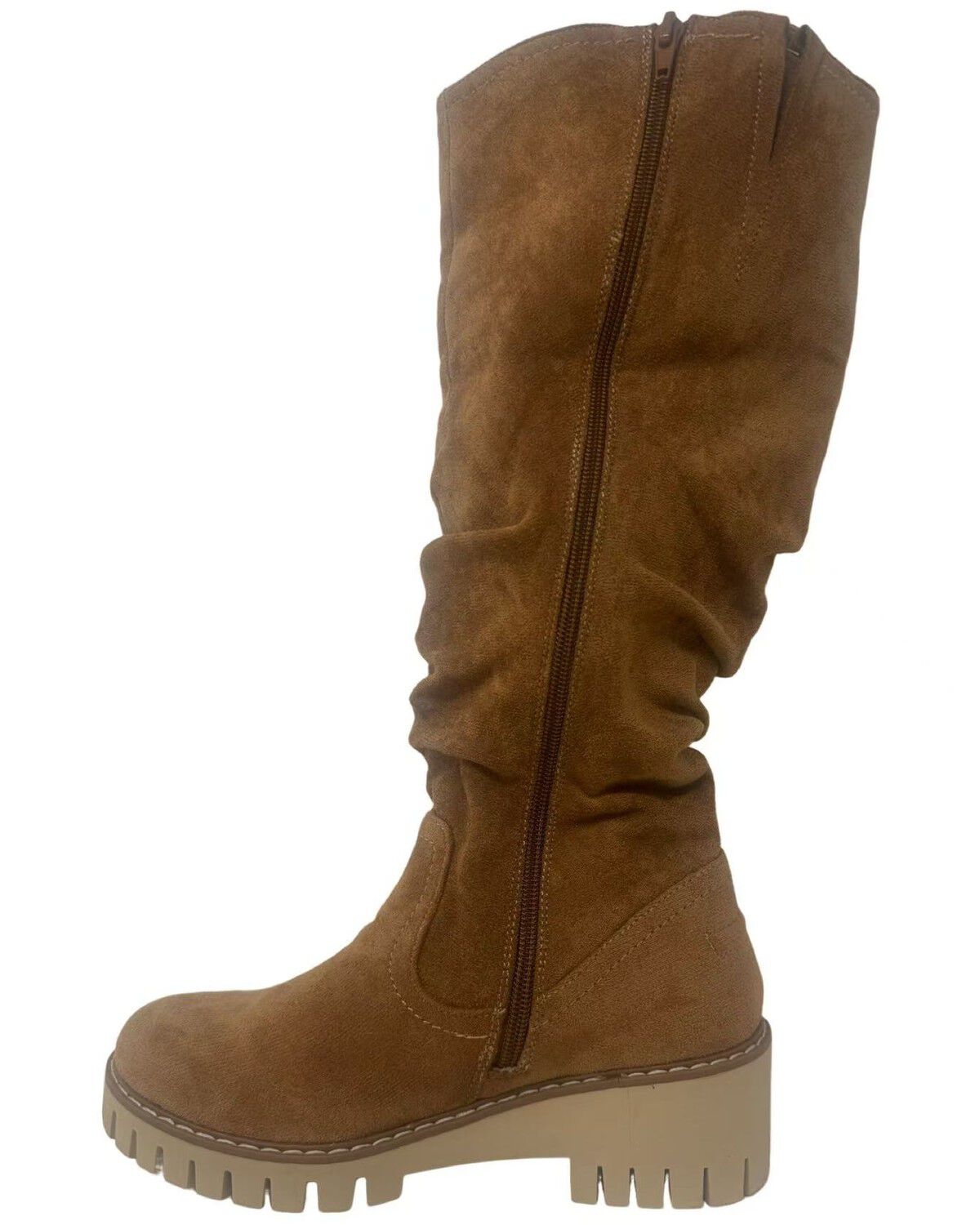 Very G Womens Dashing Tall Round Toe Slouchy Suede Knee High Fashion Boots