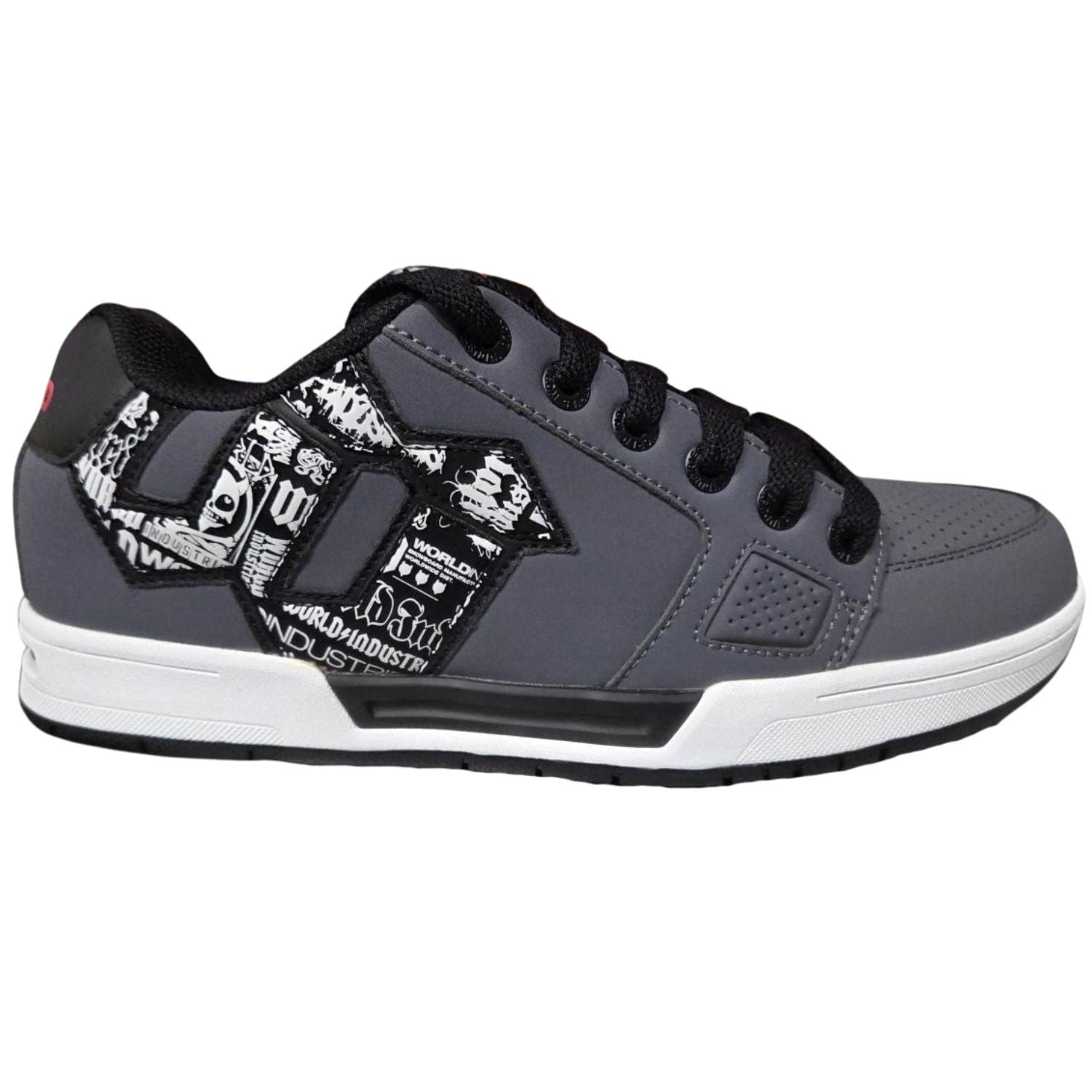 World Industries Mens Prime Skateboard Shoes, Gray/Black/Red