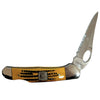 Twisted X Stainless Steel Serrated Blade Clip Knife, Amber Bone