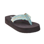 Corkys Womens Overboard Flip Flop Sandals, Turquoise