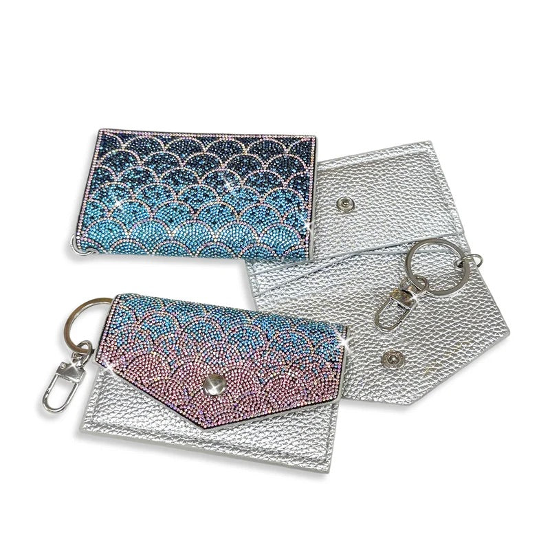 Jacqueline Kent Mermaid Crystal Studded Card Purse Keychain