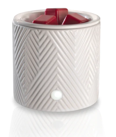 Candle-lite Everyday White Chevron Wax Melt Warmer, White Chevron